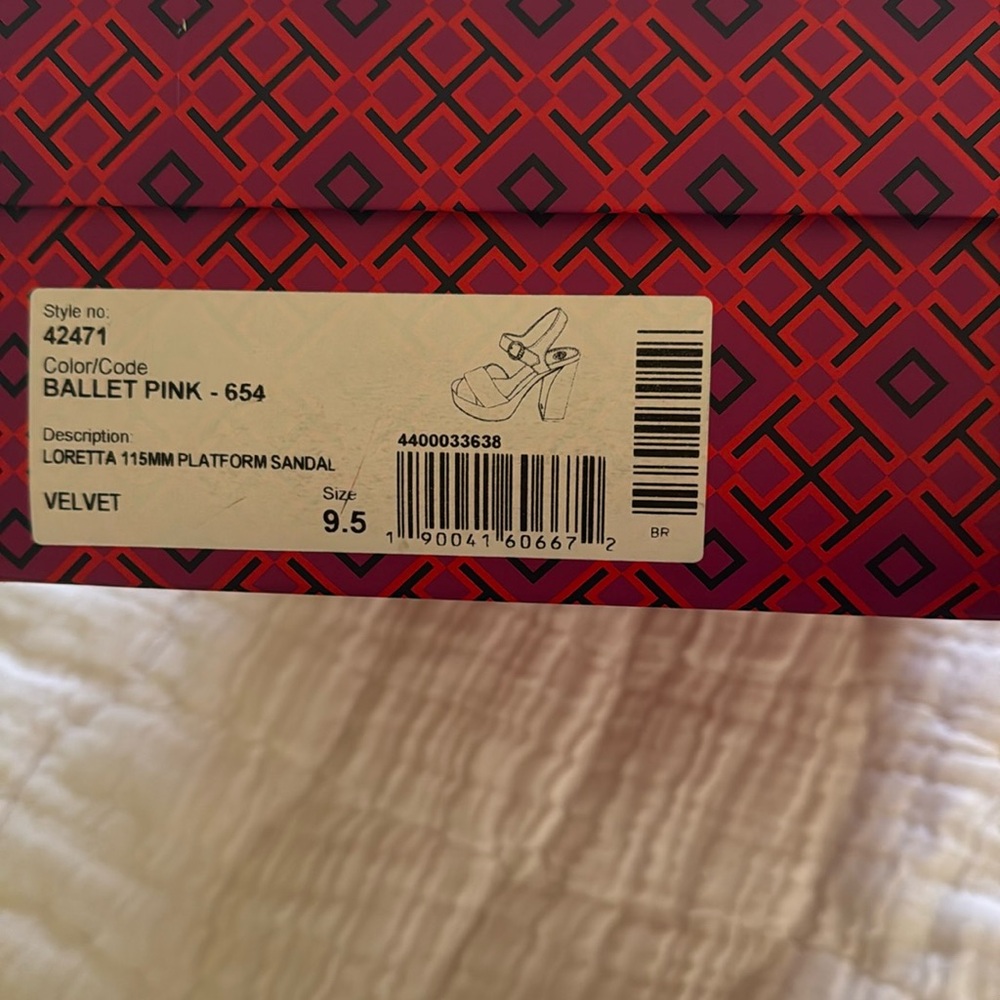 Tory Burch ballet pink Loretta 115mm platform sandal velvet. Size 9.5 - Picture 4 of 13